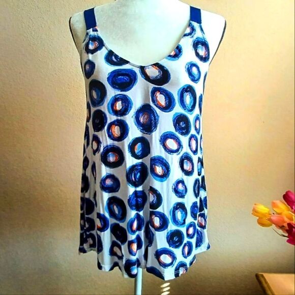 Anthropologie Akemi + Kin Womens Blue print top Size S - Picture 1 of 7